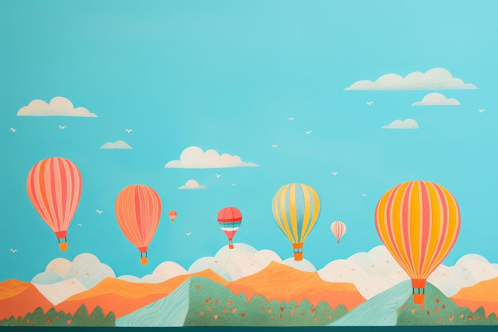 Air balloons backgrounds aircraft outdoors. AI generated Image by rawpixel.