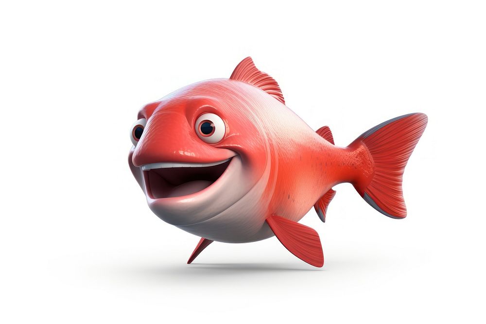 Salmon cartoon animal fish. AI generated Image by rawpixel.