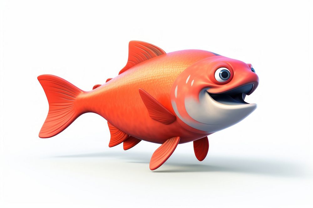 Salmon goldfish cartoon animal. AI generated Image by rawpixel.