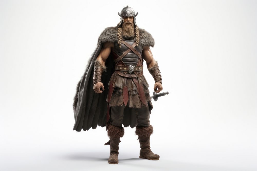Viking cosplay adult bodybuilder sculpture. AI generated Image by rawpixel.