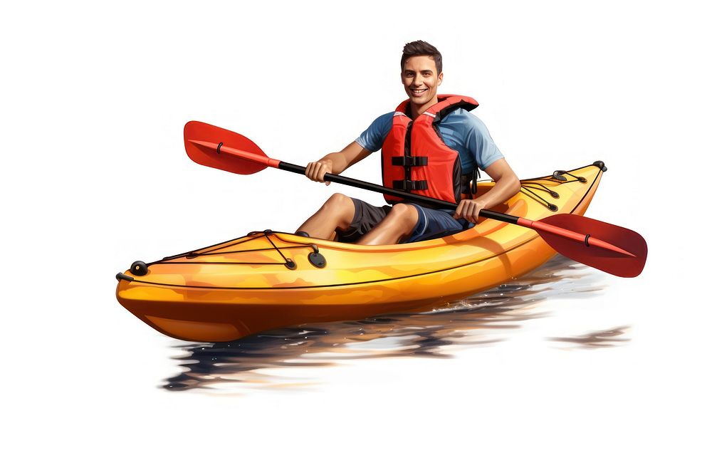Kayaking lifejacket vehicle canoe. AI generated Image by rawpixel.
