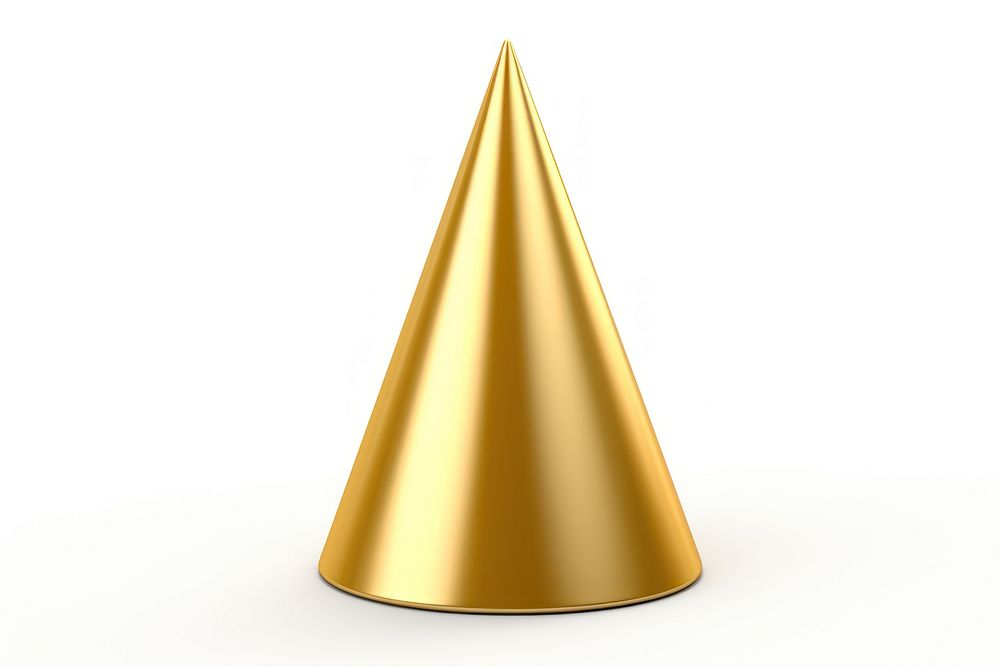 Cone gold white background celebration. AI generated Image by rawpixel.