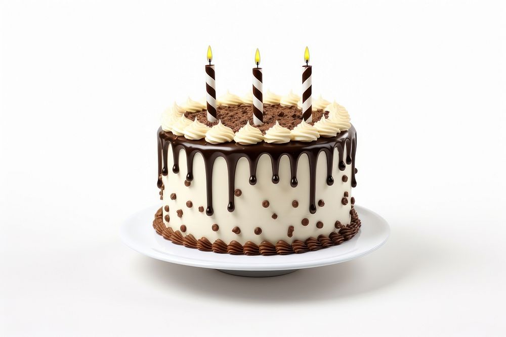 Birthday cake chocolate dessert cream. AI generated Image by rawpixel.