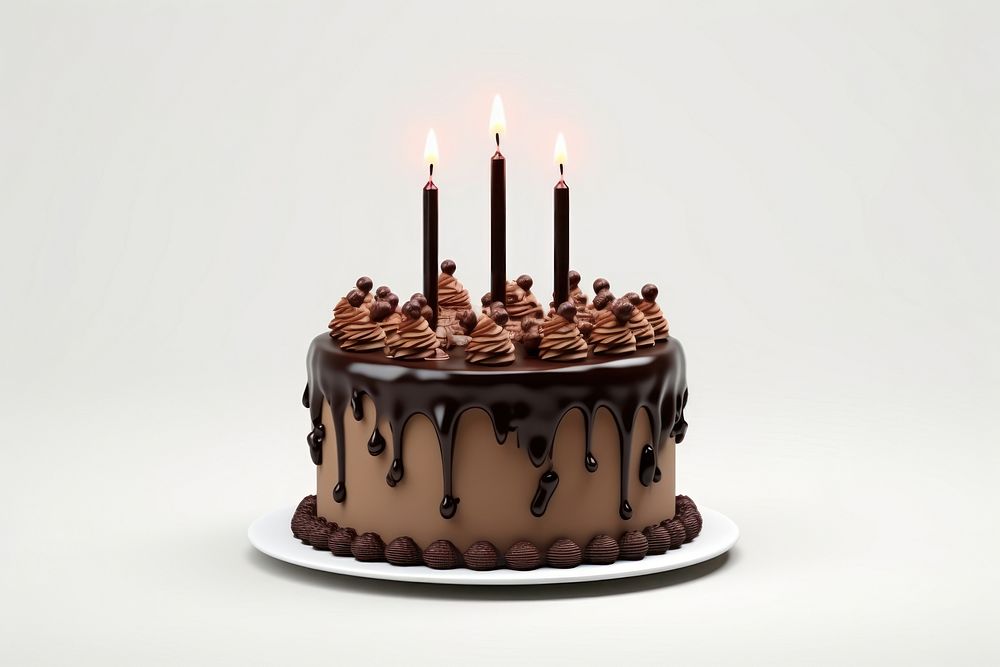 Birthday cake chocolate dessert food. AI generated Image by rawpixel.