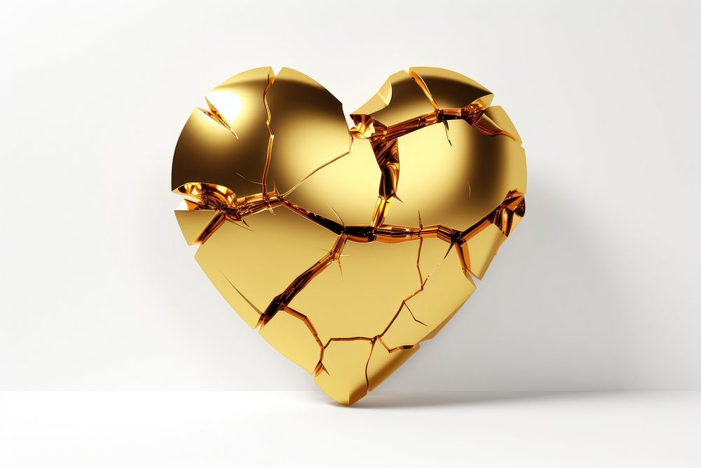 Broken heart gold chandelier cracked. AI generated Image by rawpixel.