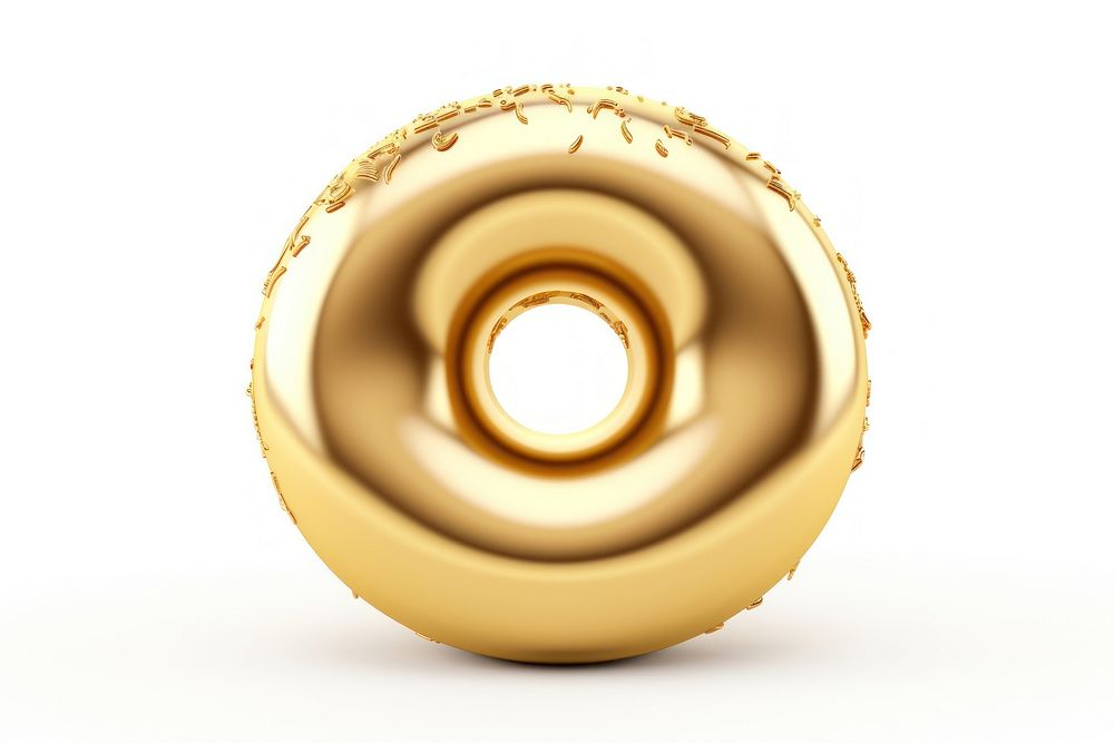 Donut shape gold white background confectionery. AI generated Image by rawpixel.