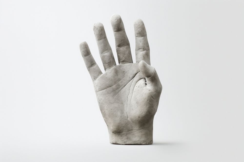 Hand finger white background sculpture. AI generated Image by rawpixel.