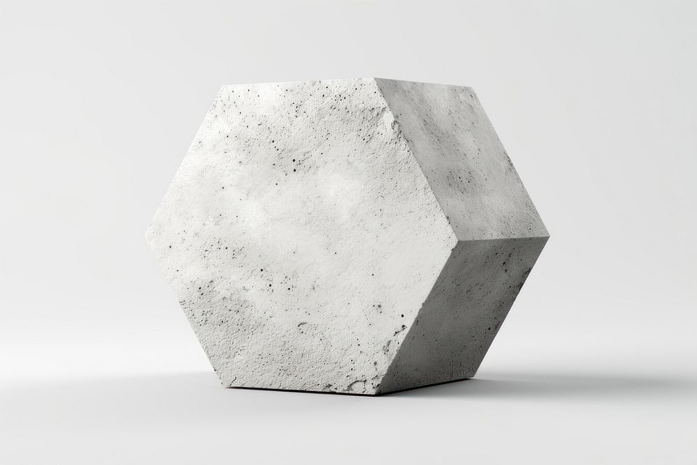 Hexagon diamond mineral white background architecture. AI generated Image by rawpixel.