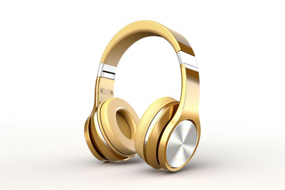 Headphone headphones gold headset. AI generated Image by rawpixel.