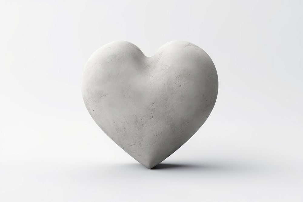 Heart white white background monochrome. AI generated Image by rawpixel.