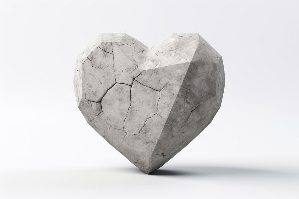 Heart white background creativity cracked. AI generated Image by rawpixel.