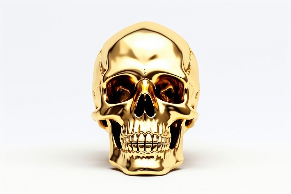 Skull gold white background celebration. AI generated Image by rawpixel.