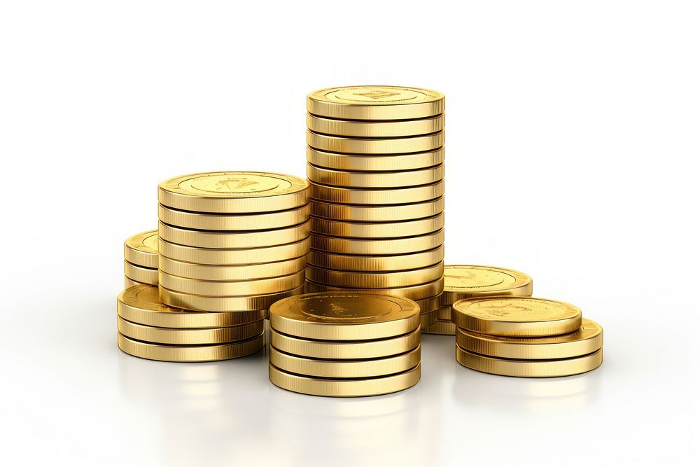 Stack of coin gold backgrounds money. AI generated Image by rawpixel.