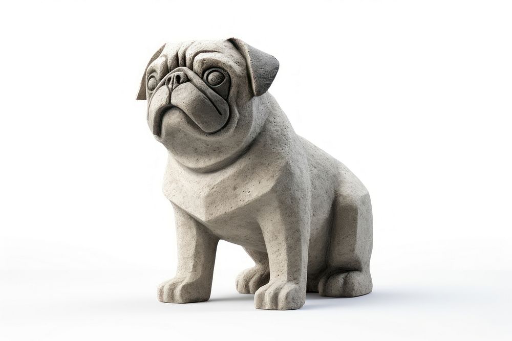 Pug dog pug sculpture figurine. AI generated Image by rawpixel.