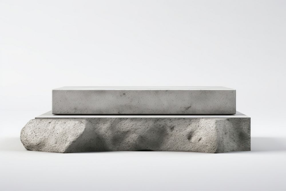 Rock podium concrete white background architecture. AI generated Image by rawpixel.