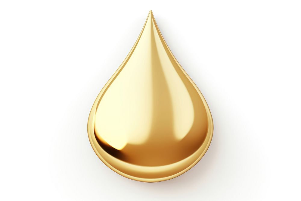 Waterdrop gold white background simplicity. AI generated Image by rawpixel.