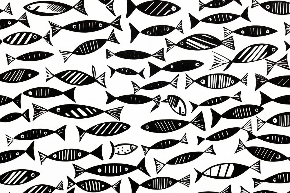 Fish doodle backgrounds pattern repetition. AI generated Image by rawpixel.