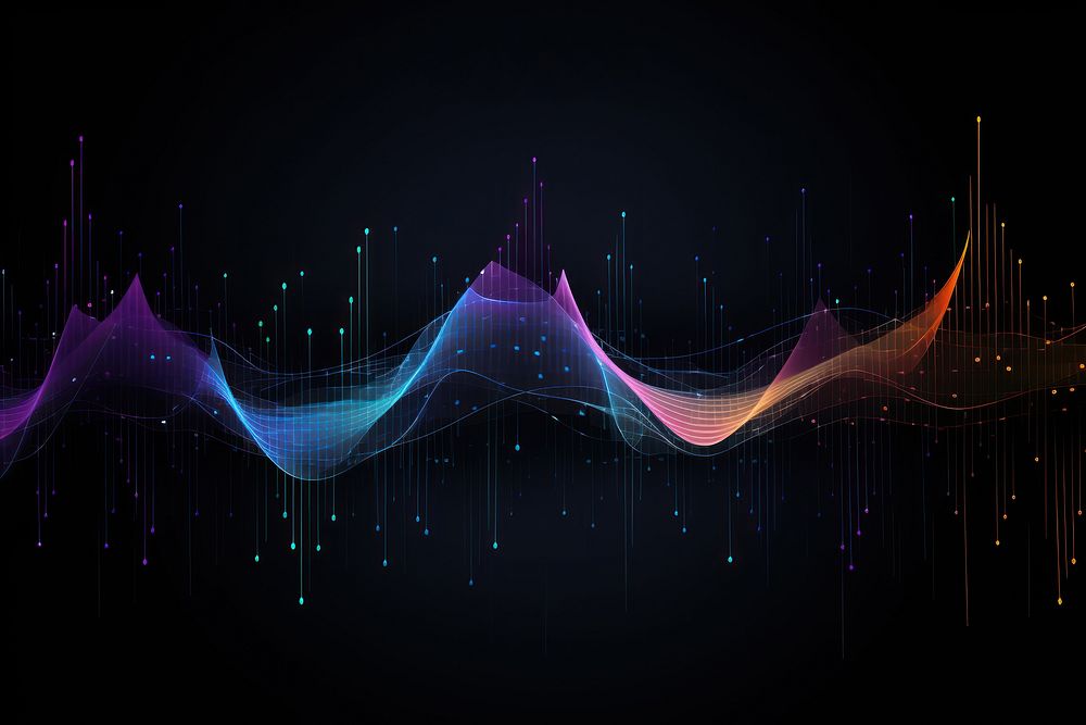 Music sound waves backgrounds chart night. AI generated Image by rawpixel.