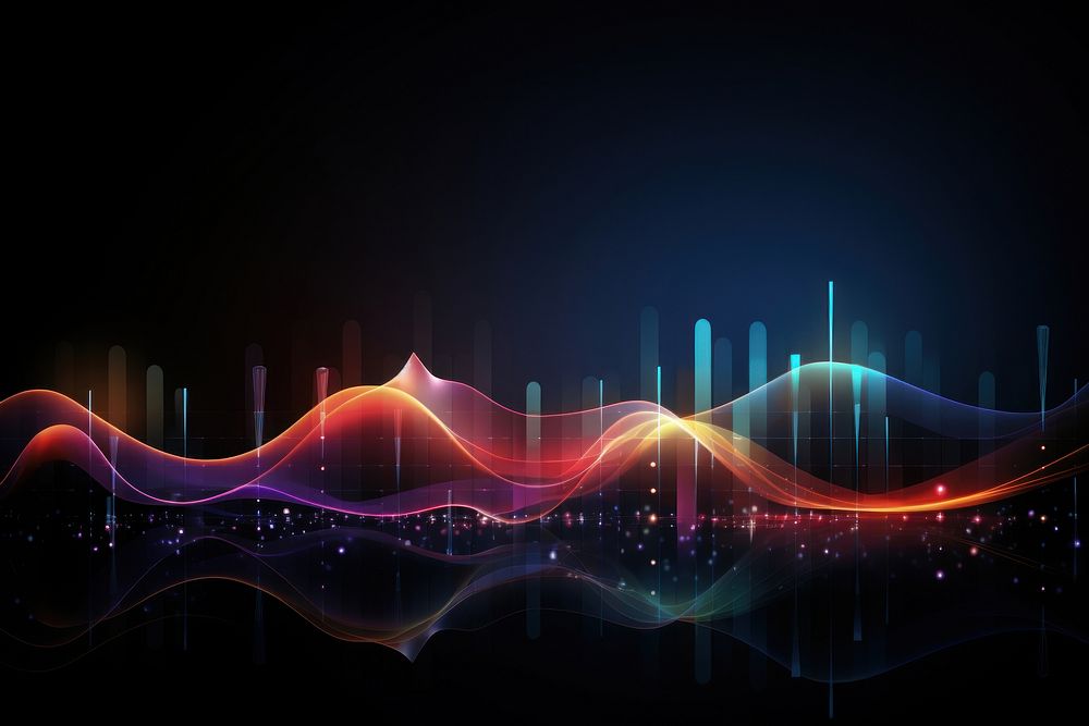 Music sound waves backgrounds light night. AI generated Image by rawpixel.