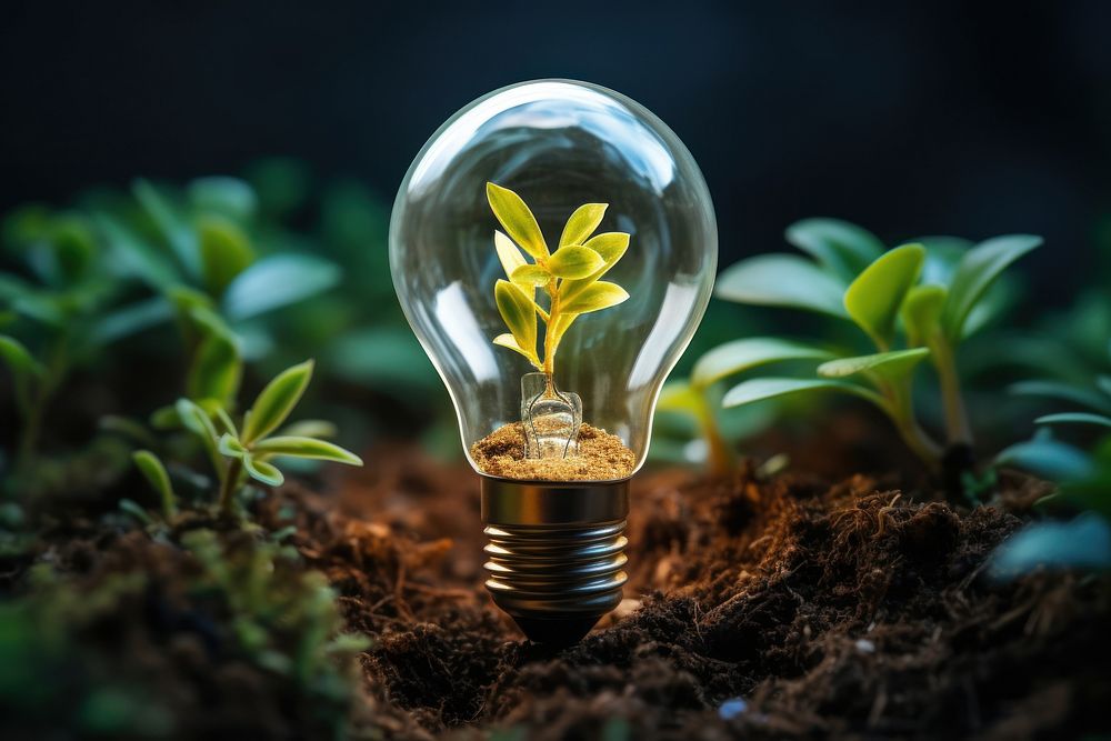 Plant growing lightbulb electricity illuminated Free Photo rawpixel