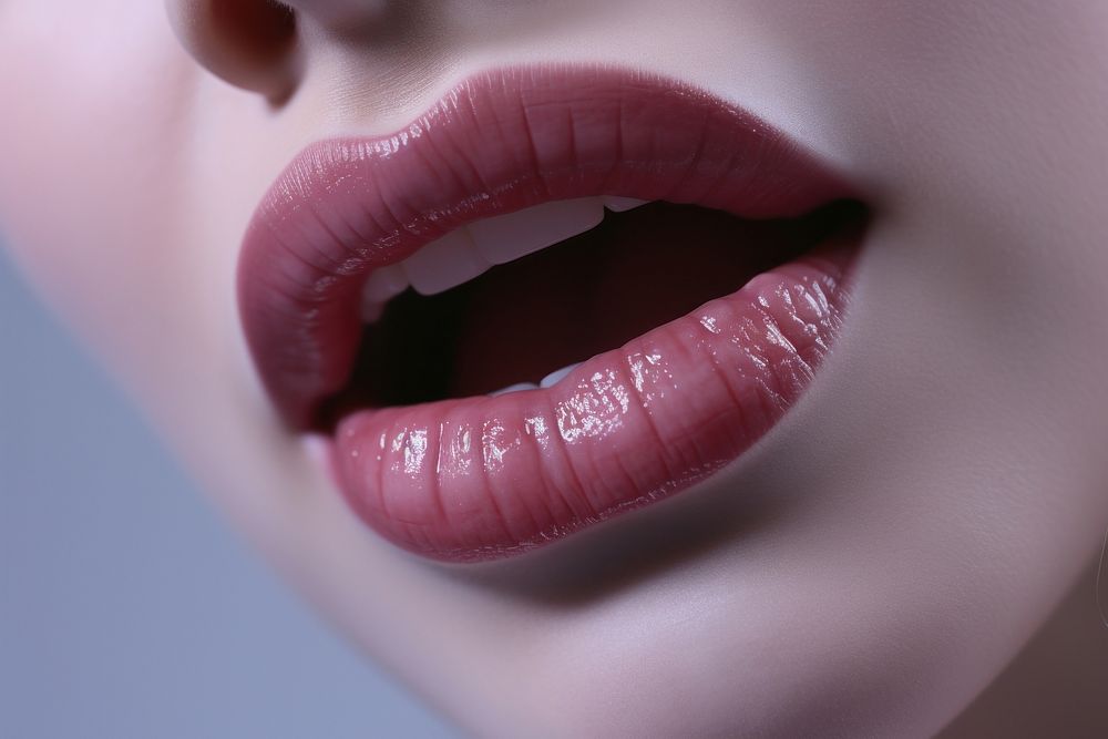 Mouth of model skin perfection cosmetics. AI generated Image by rawpixel.