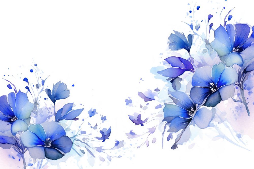 Blue flowers nature pattern plant. AI generated Image by rawpixel.