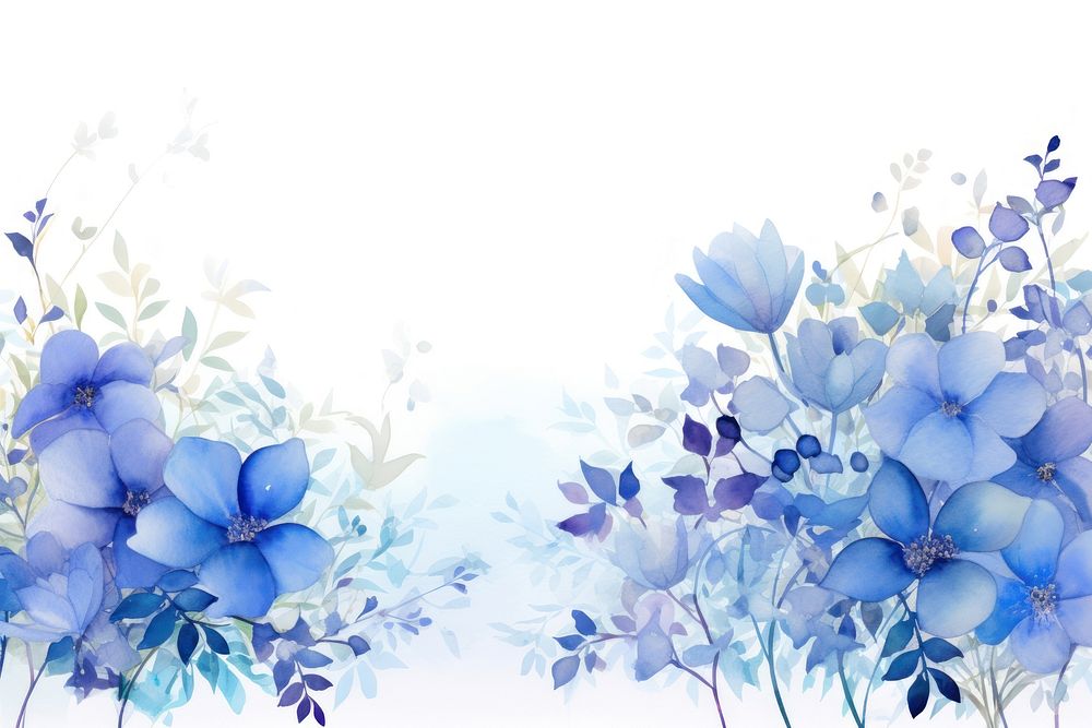 Blue flowers nature outdoors painting. AI generated Image by rawpixel.