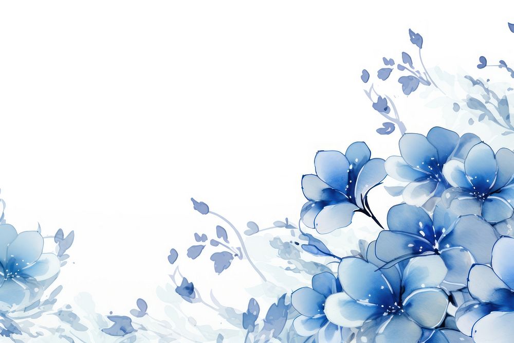 Blue flowers nature pattern plant. AI generated Image by rawpixel.