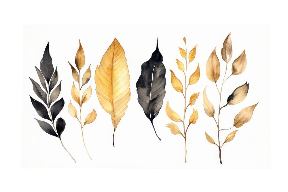 Black and gold leaves nature plant leaf. AI generated Image by rawpixel.