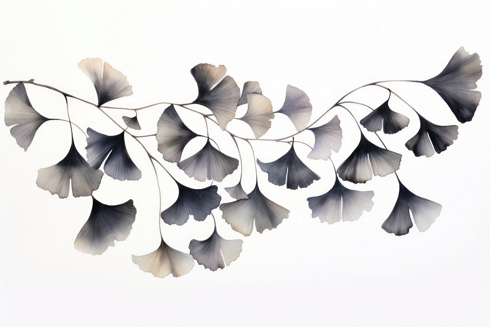 Black ginkgo leaves pattern nature plant. AI generated Image by rawpixel.