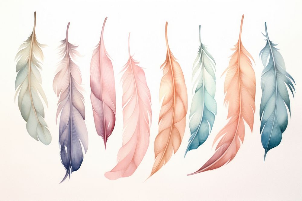 Feathers pattern sketch lightweight. AI generated Image by rawpixel.
