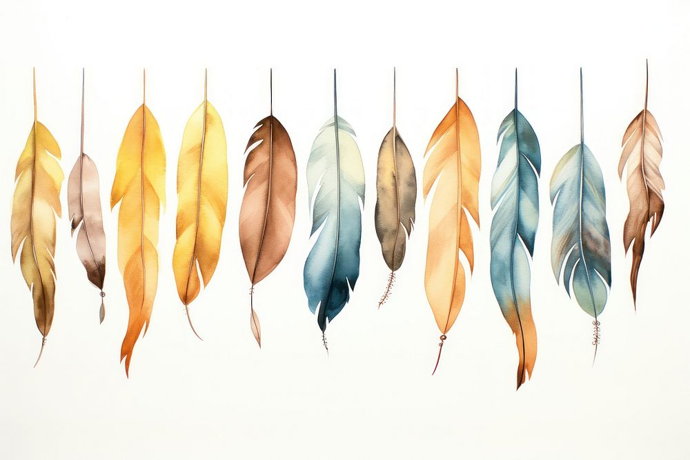 Feathers hanging leaf lightweight. AI generated Image by rawpixel.