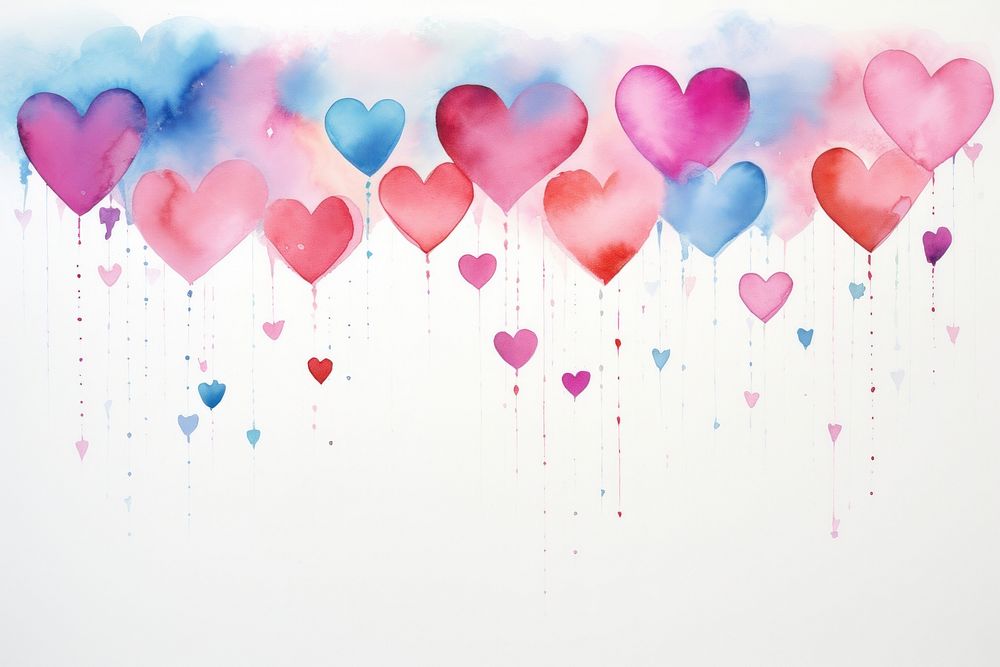 Hearts painting balloon backgrounds. AI generated Image by rawpixel.