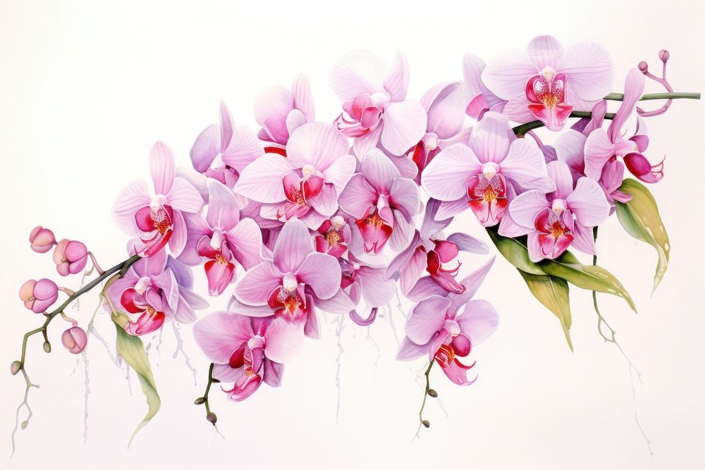 Orchid flower nature plant. AI generated Image by rawpixel.