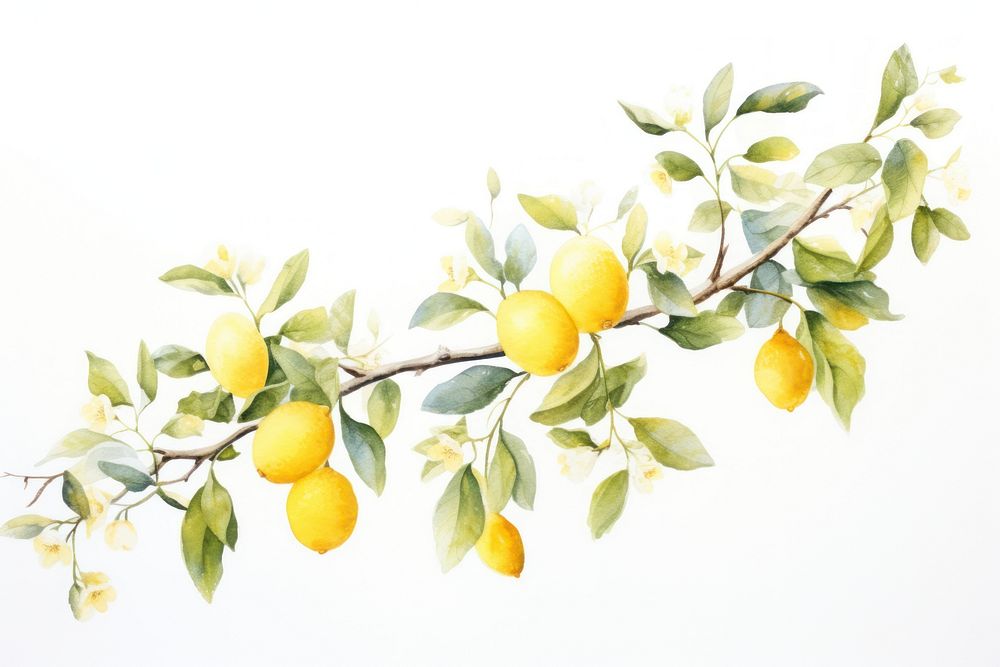 Lemon branch nature plant fruit. AI generated Image by rawpixel.