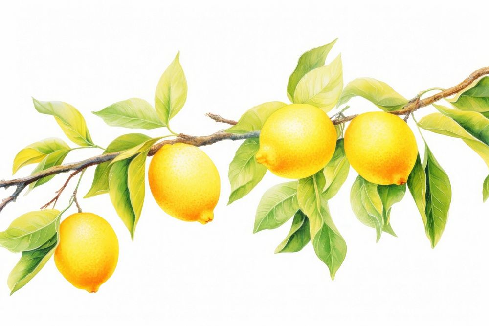 Lemon branch hanging fruit plant. AI generated Image by rawpixel.