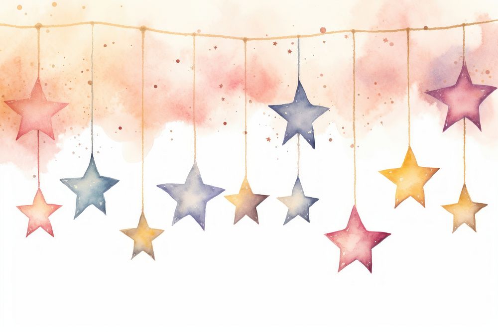 Stars hanging illuminated backgrounds. AI generated Image by rawpixel.