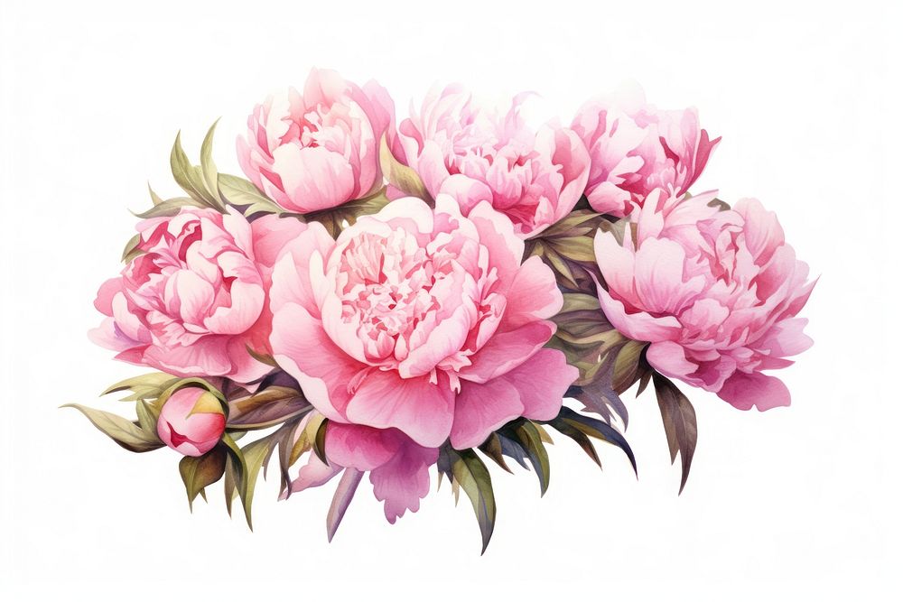 Peony flowers blossom nature plant. AI generated Image by rawpixel.