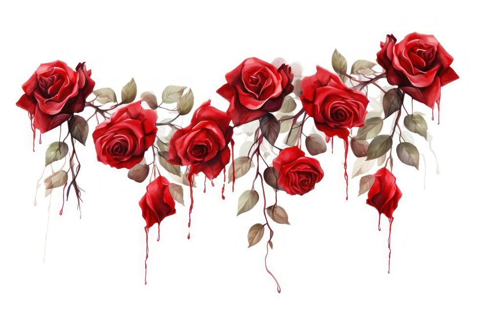 Red roses flower nature plant. AI generated Image by rawpixel.