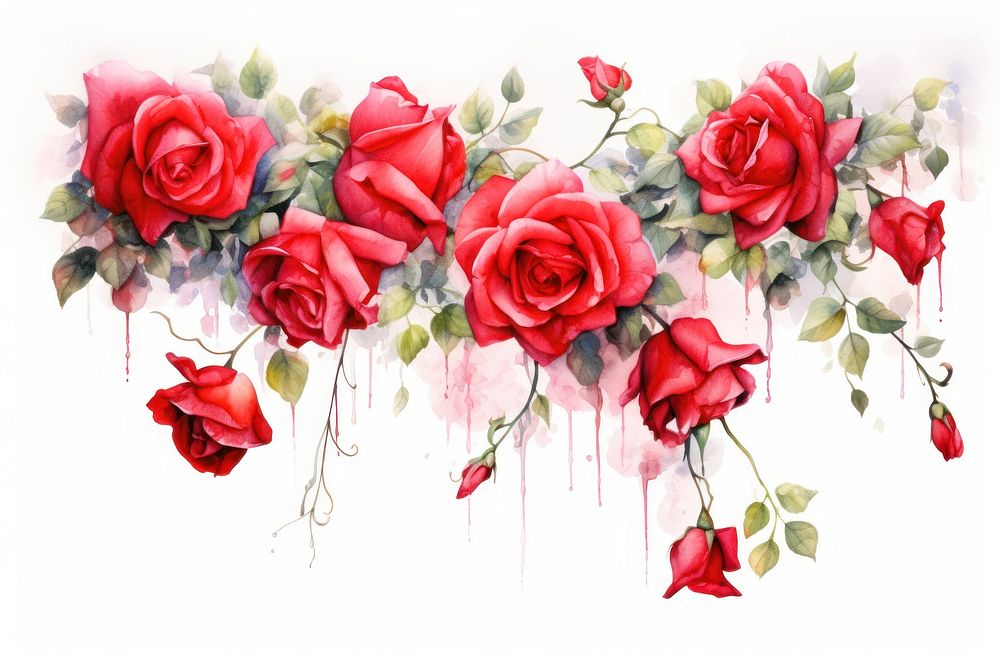 Red roses pattern flower nature. AI generated Image by rawpixel.