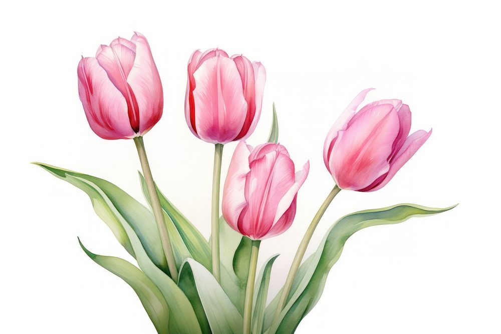 Tulip flowers blossom nature plant. AI generated Image by rawpixel.