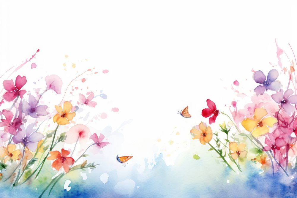 Spring flowers nature outdoors painting. AI generated Image by rawpixel.