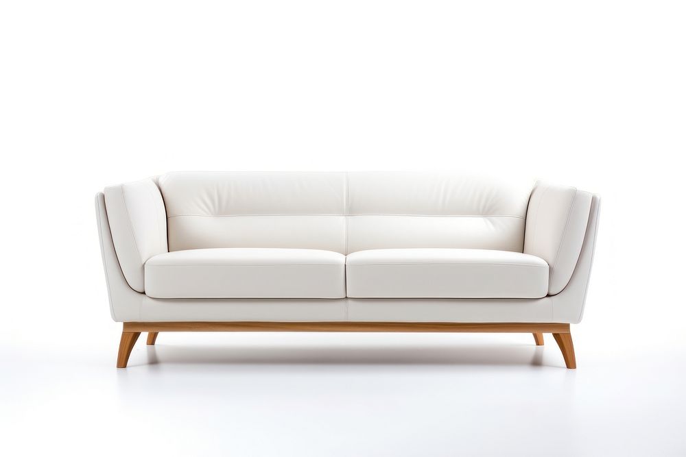 Sofa furniture white white background. AI generated Image by rawpixel.