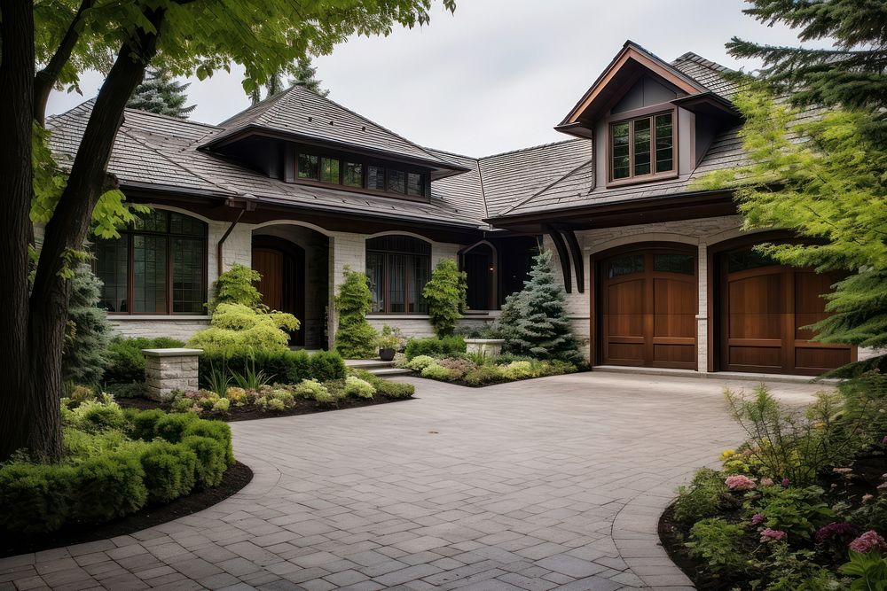 Luxury house exterior architecture driveway outdoors. AI generated Image by rawpixel.