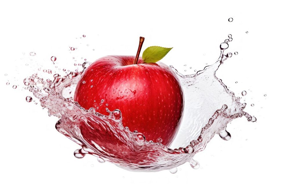 Apple fruit splashing plant. AI generated Image by rawpixel.