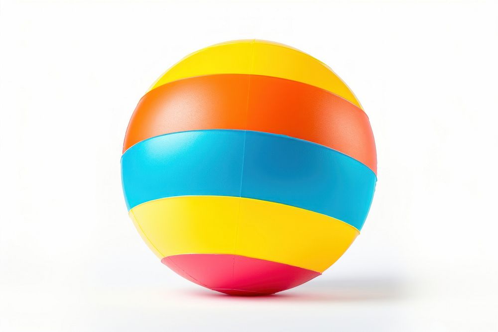 Beach ball sports egg white background. AI generated Image by rawpixel.