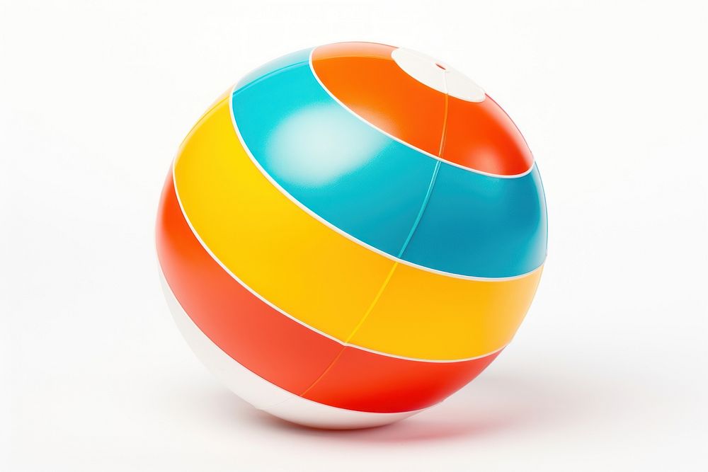 Beach ball sphere sports white background. AI generated Image by rawpixel.