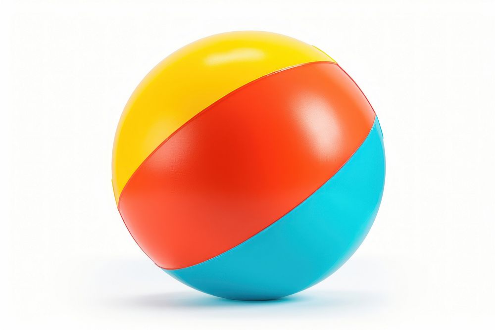 Beach ball sphere sports white background. AI generated Image by rawpixel.