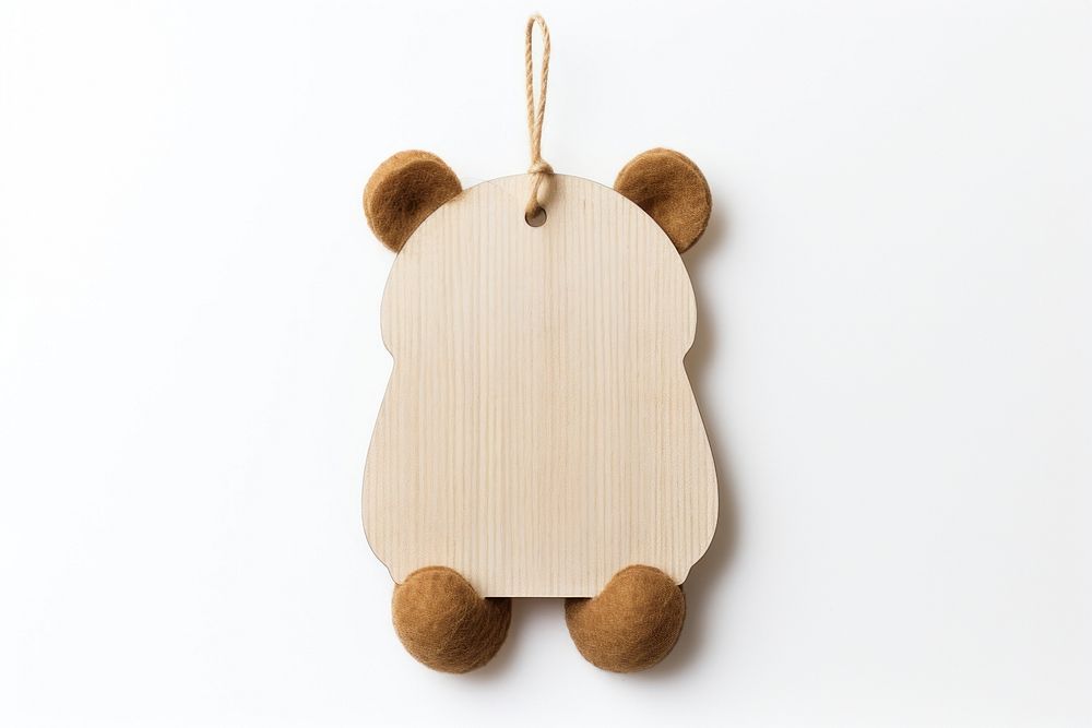 Paper label bear shape wood art toy. AI generated Image by rawpixel.