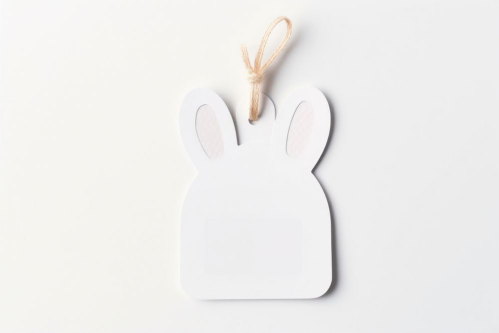 Paper label bunny shape white white background representation. AI generated Image by rawpixel.